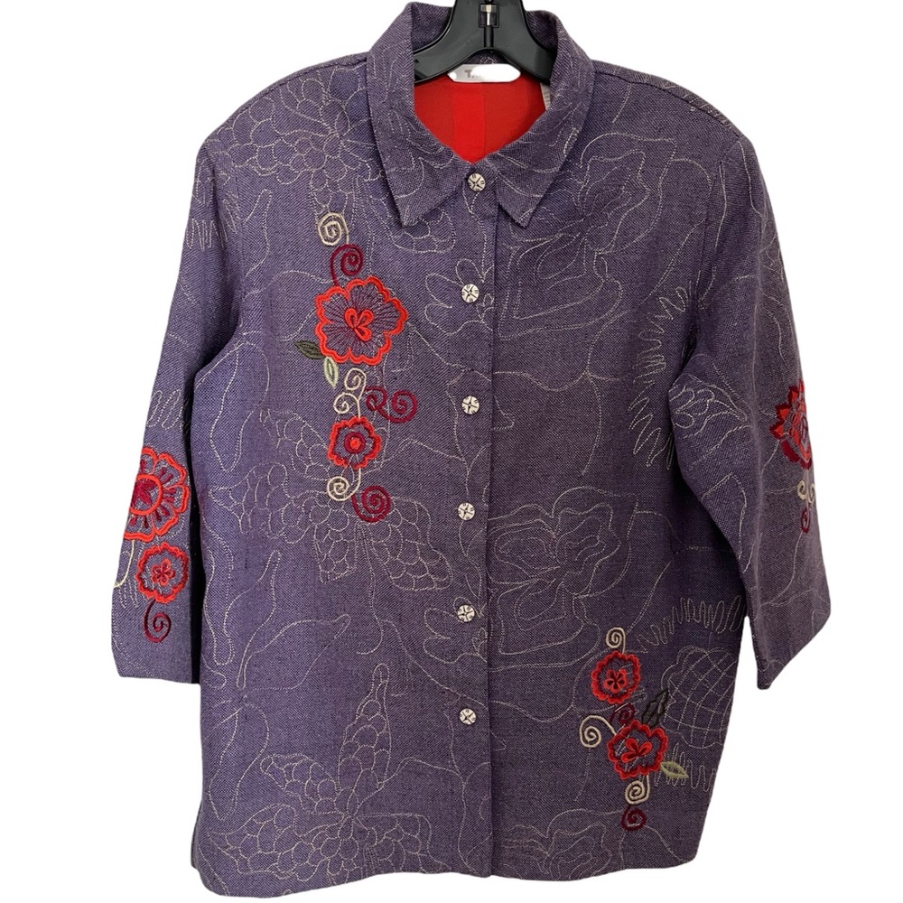 TAN JAY LINEN/ SILK PURPLE VINTAGE SHACKET JACKET
